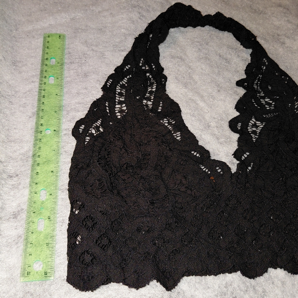 NWT Free People Adella Lace Halter Bralette Womens Large Black - Picture 9 of 16
